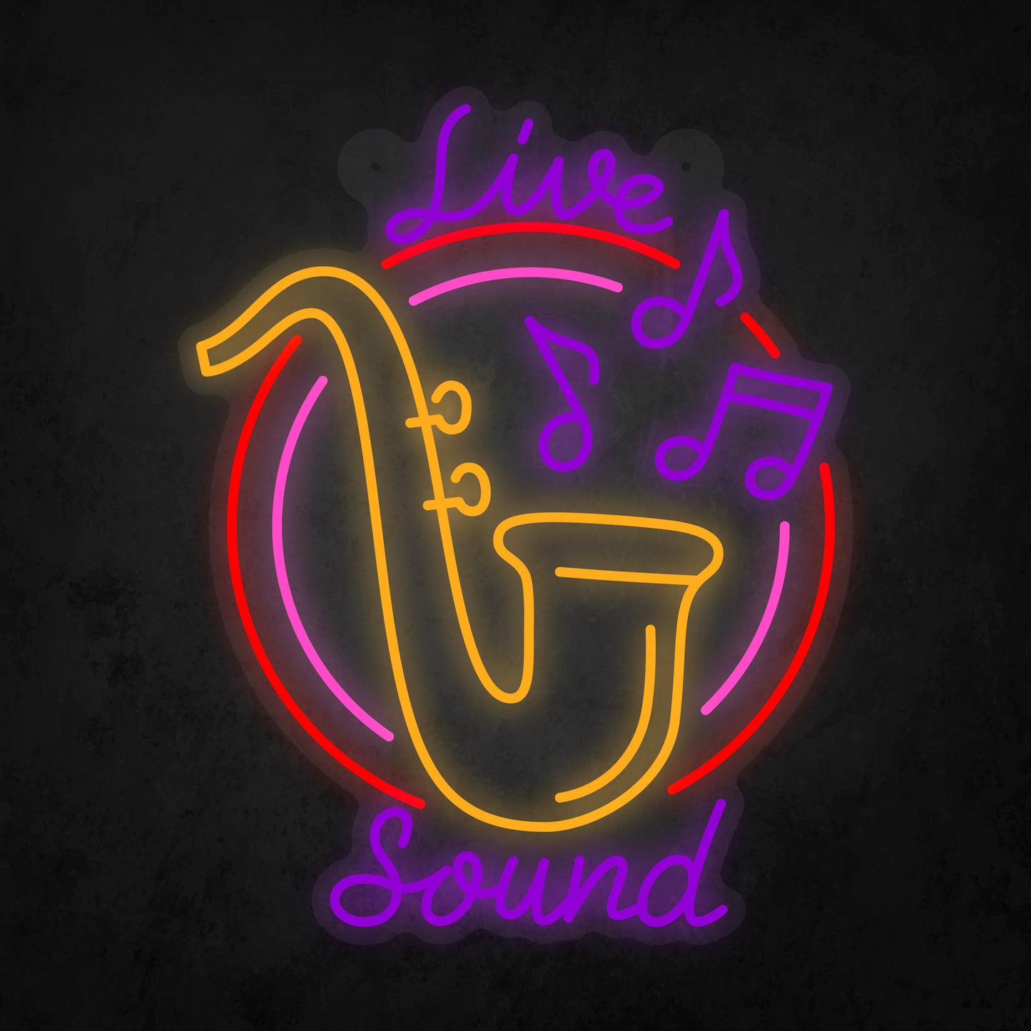 LED Neon Sign - Saxophone Live Sound Sign for Window
