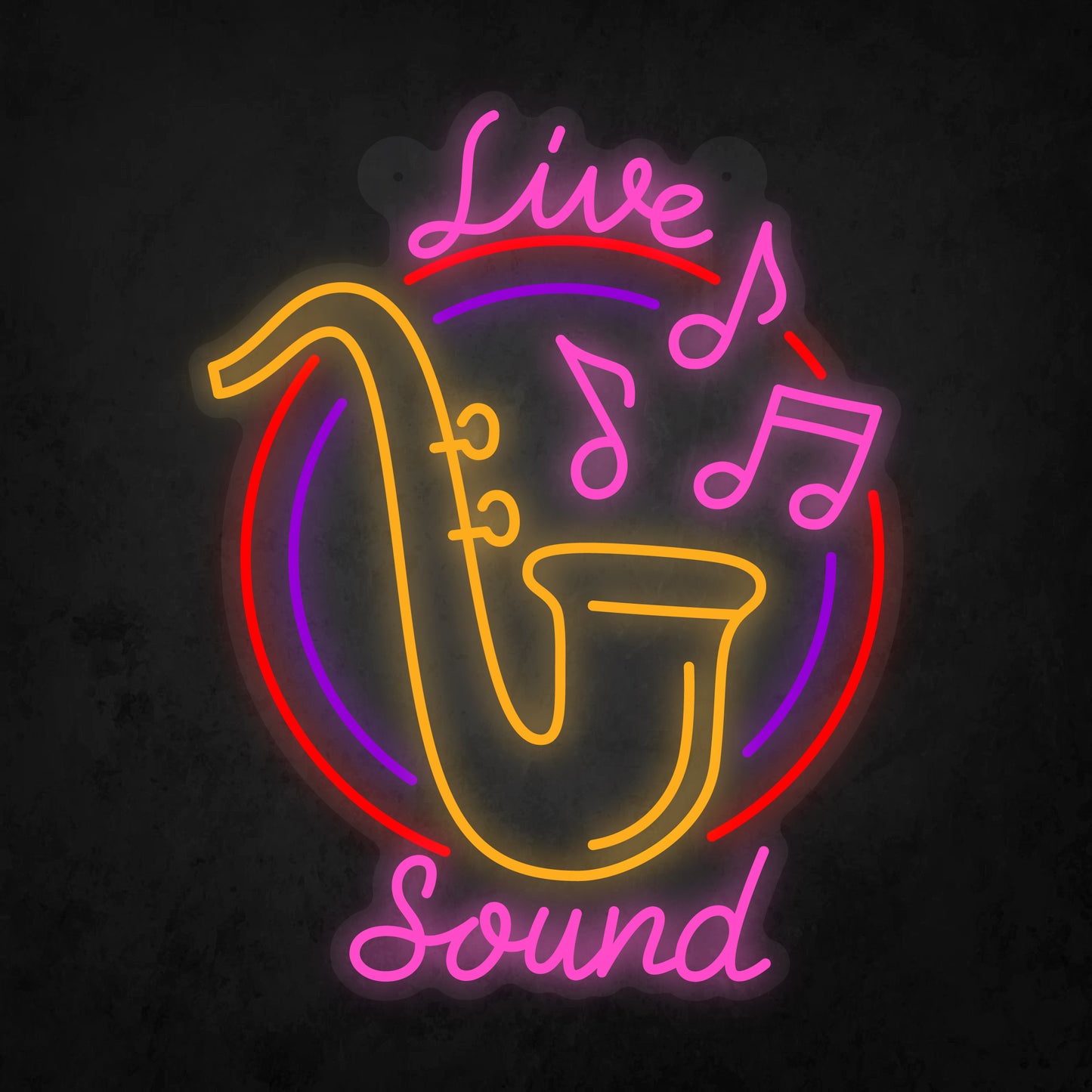 LED Neon Sign - Saxophone Live Sound Sign for Window