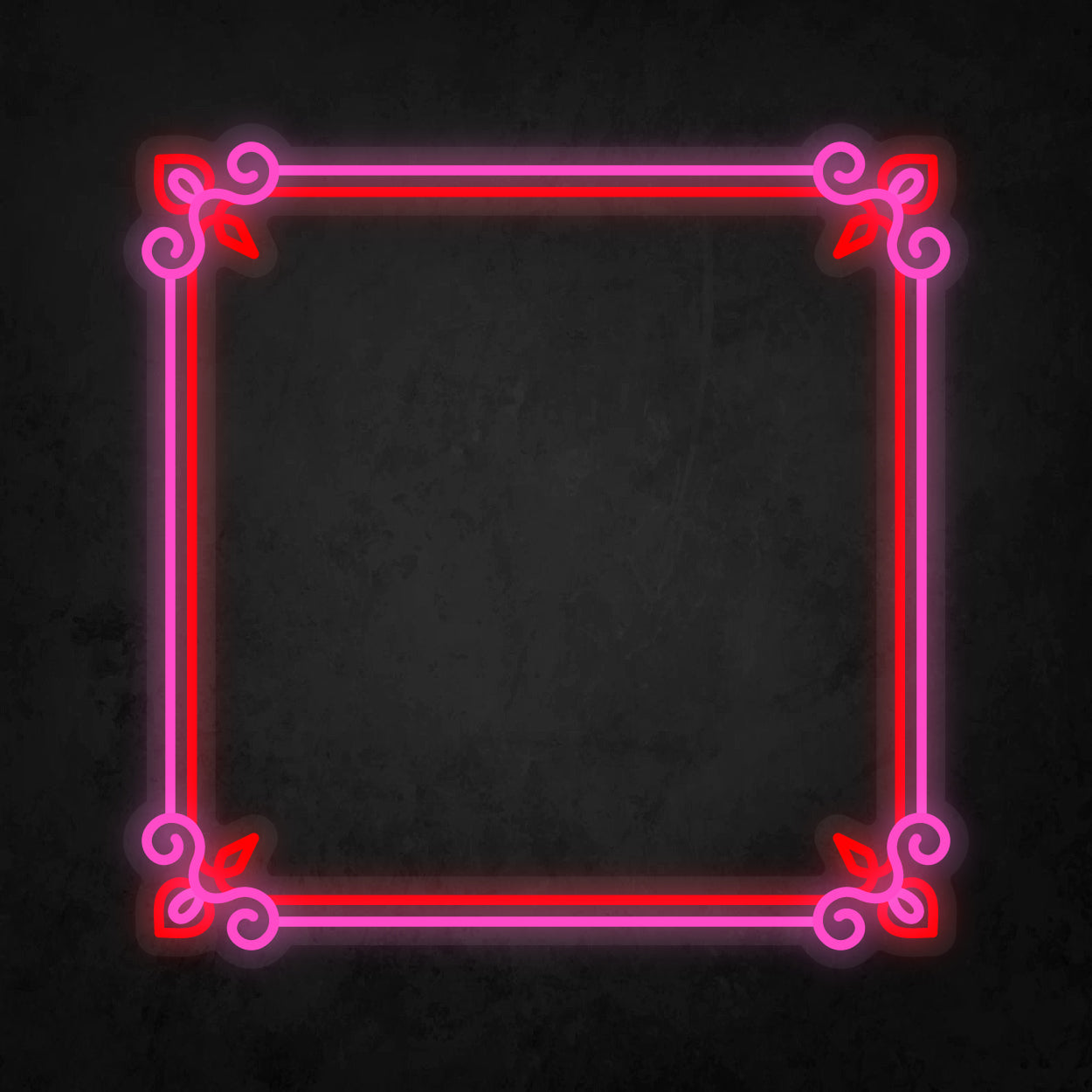 LED Neon Sign - Antique Square Frame 23x23