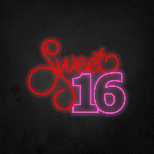 LED Neon Sign - Sweet 16