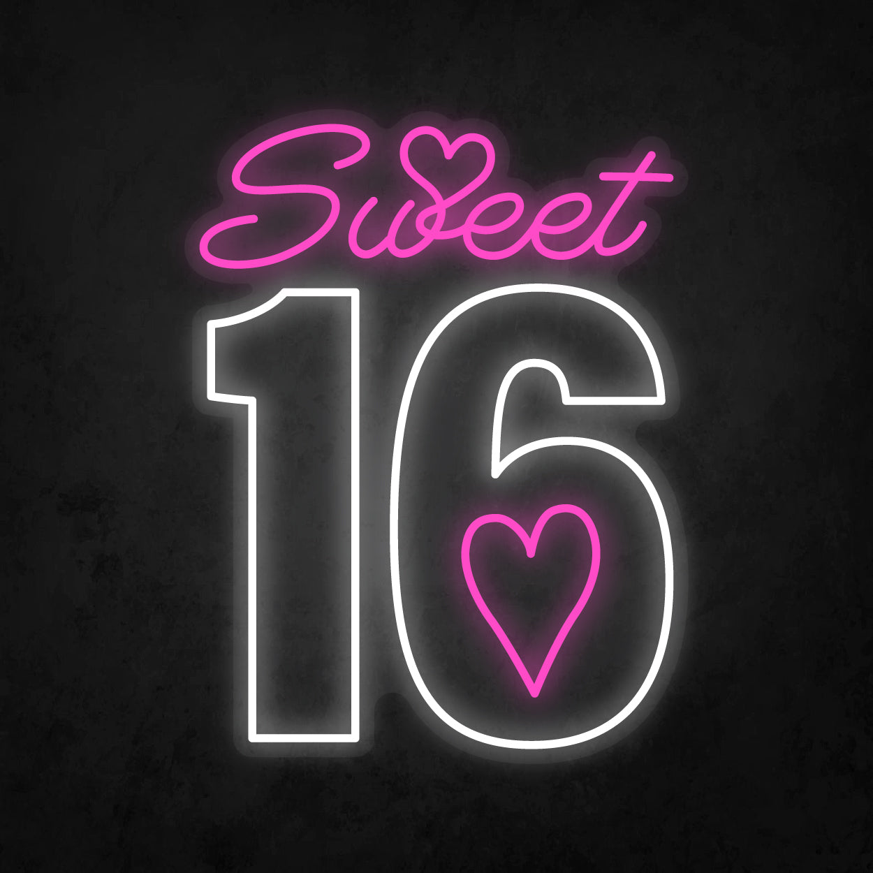 LED Neon Sign - Sweet 16 Heart