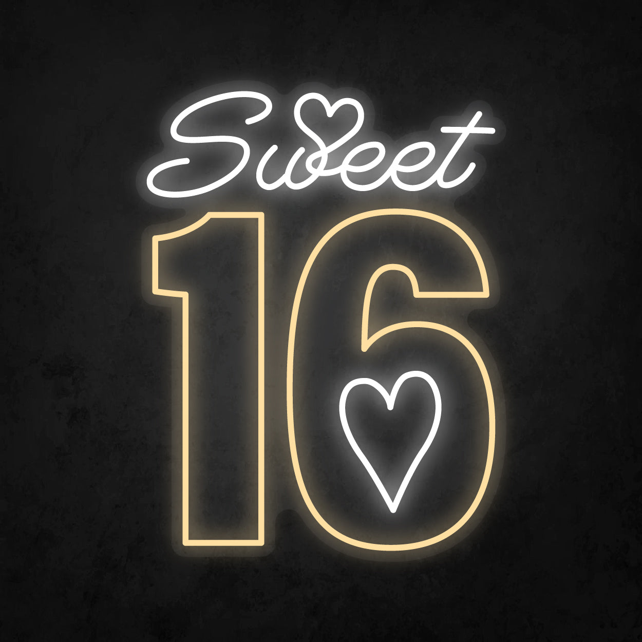 LED Neon Sign - Sweet 16 Heart