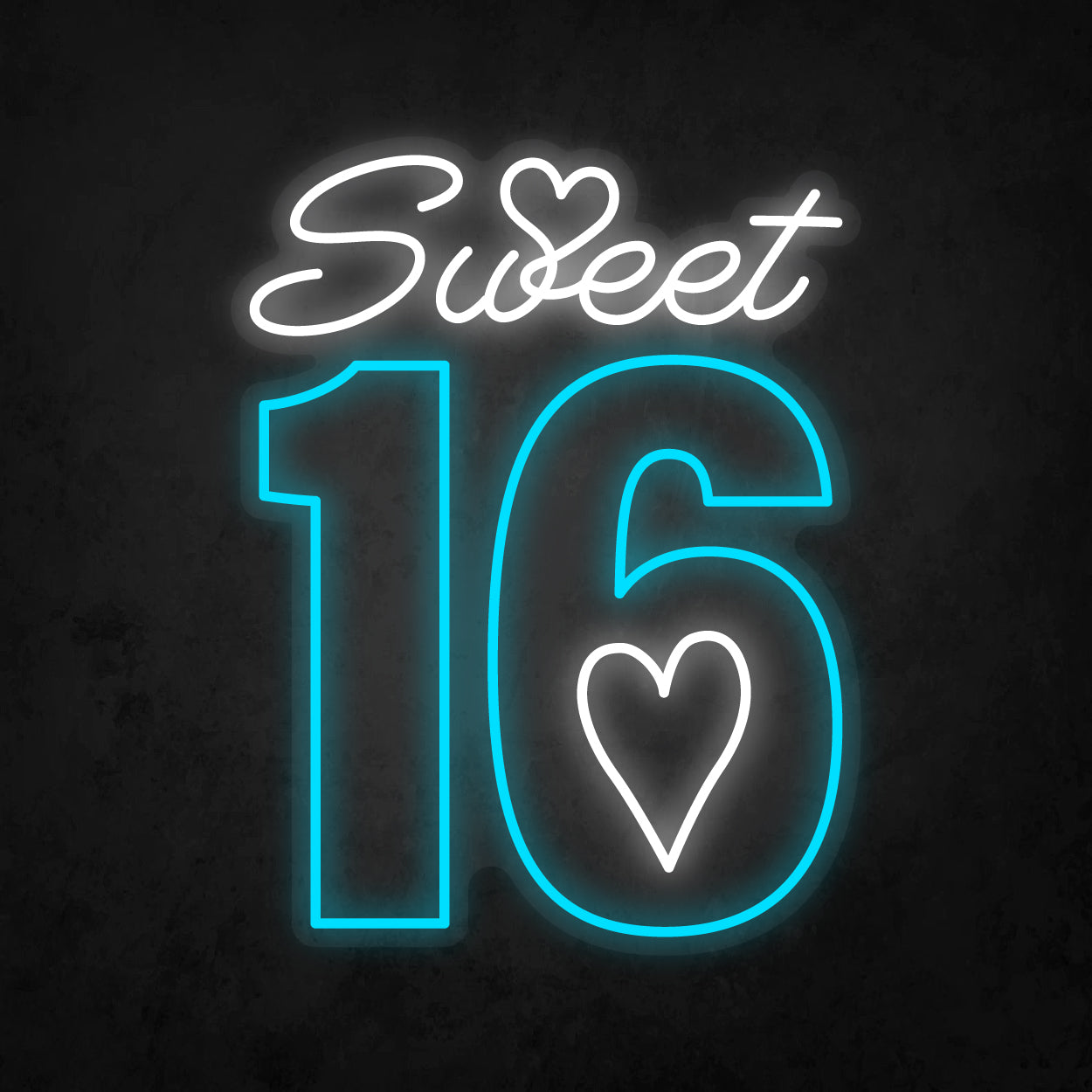 LED Neon Sign - Sweet 16 Heart