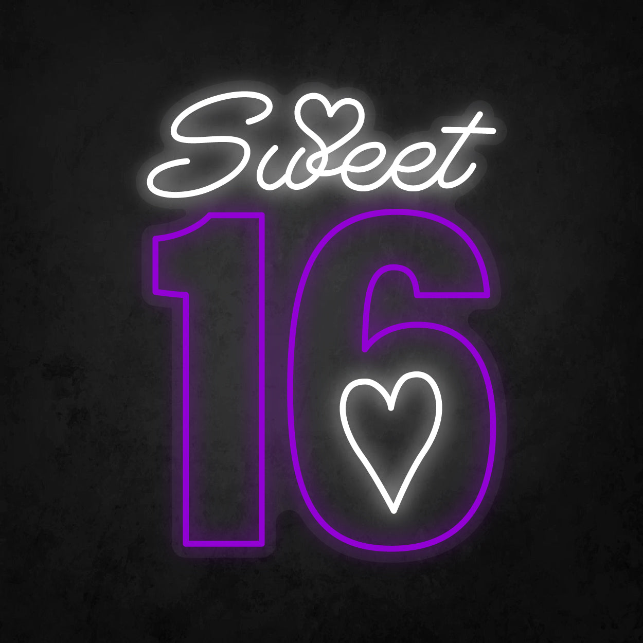 LED Neon Sign - Sweet 16 Heart