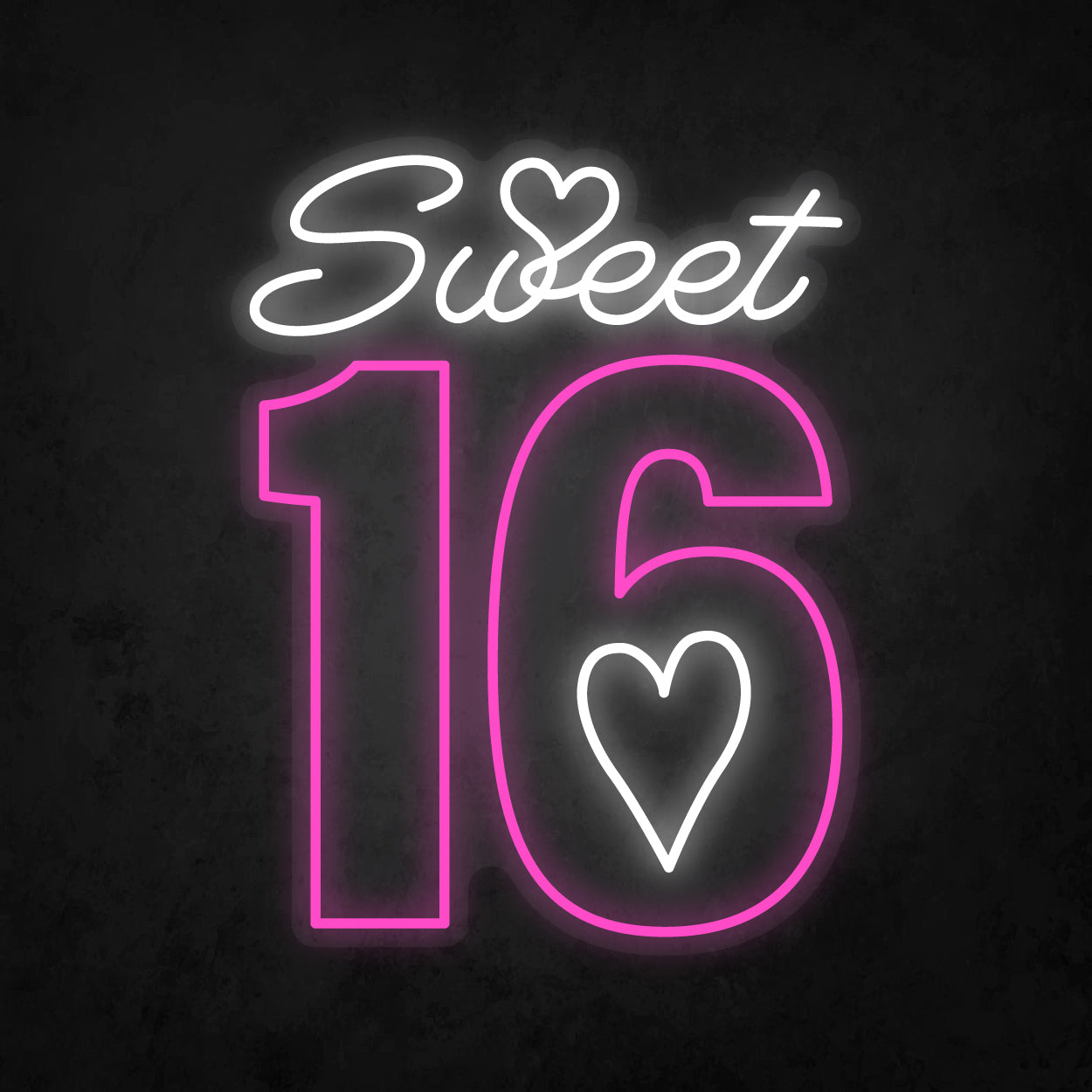 LED Neon Sign - Sweet 16 Heart