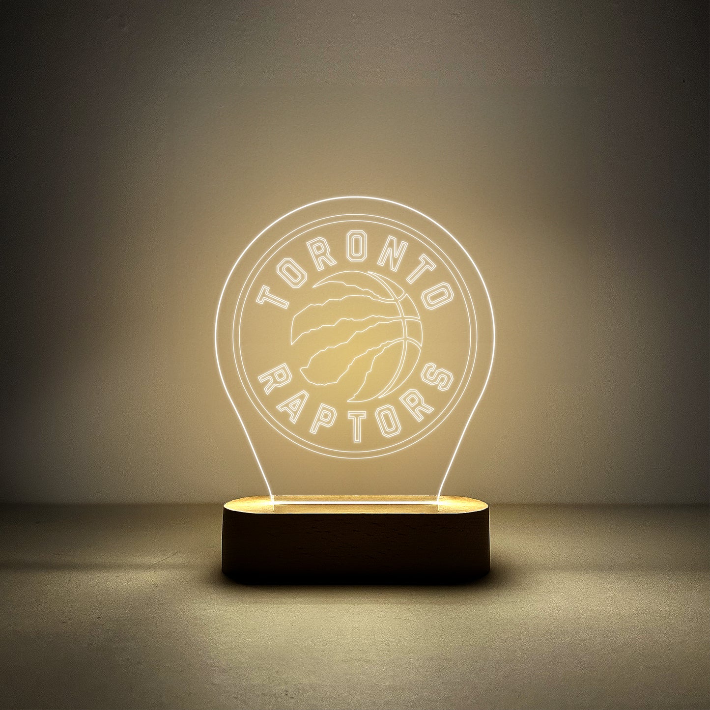 Edge-lit Sign Wooden Lamp Base - Toronto Raptors