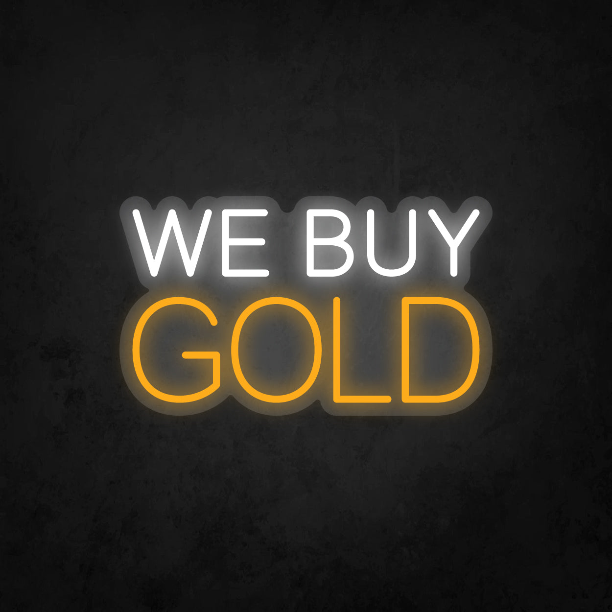 LED Neon Sign - WE BUY GOLD - 1 Line
