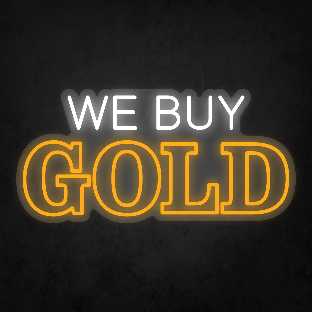 LED Neon Sign - WE BUY GOLD - 2 Line
