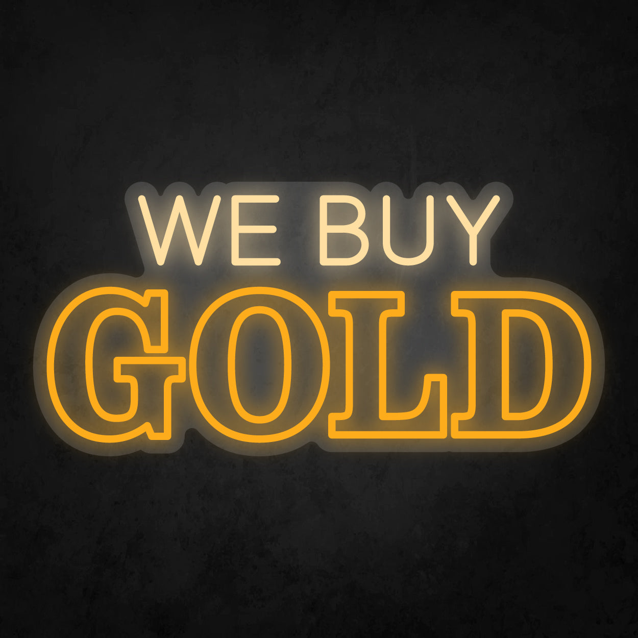LED Neon Sign - WE BUY GOLD - 2 Line