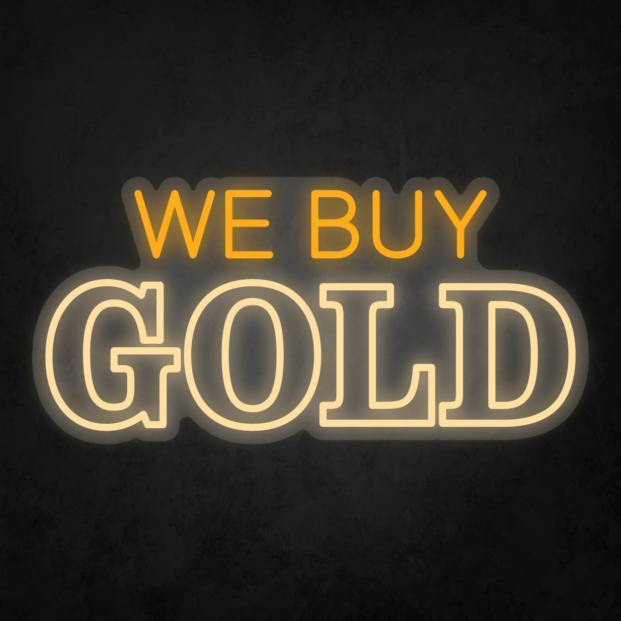 LED Neon Sign - WE BUY GOLD - 2 Line