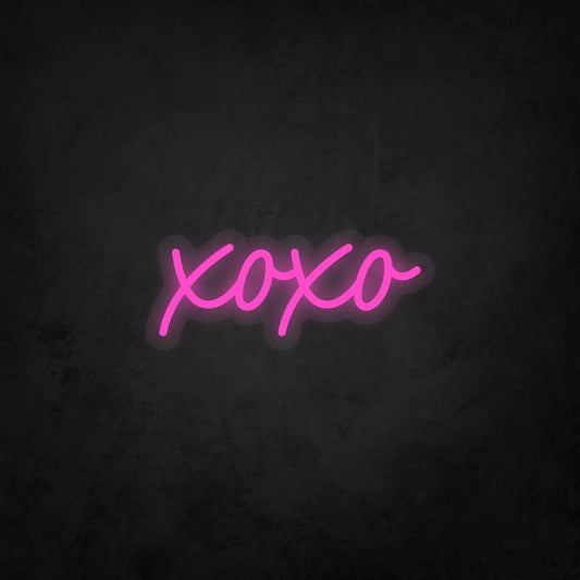 LED Neon Sign - xoxo - Hugs and Kisses - Lowercase