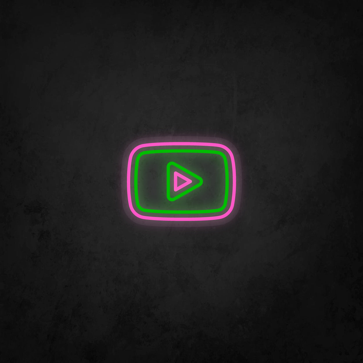 LED Neon Sign - Youtube Play Button 2 Lines Logo