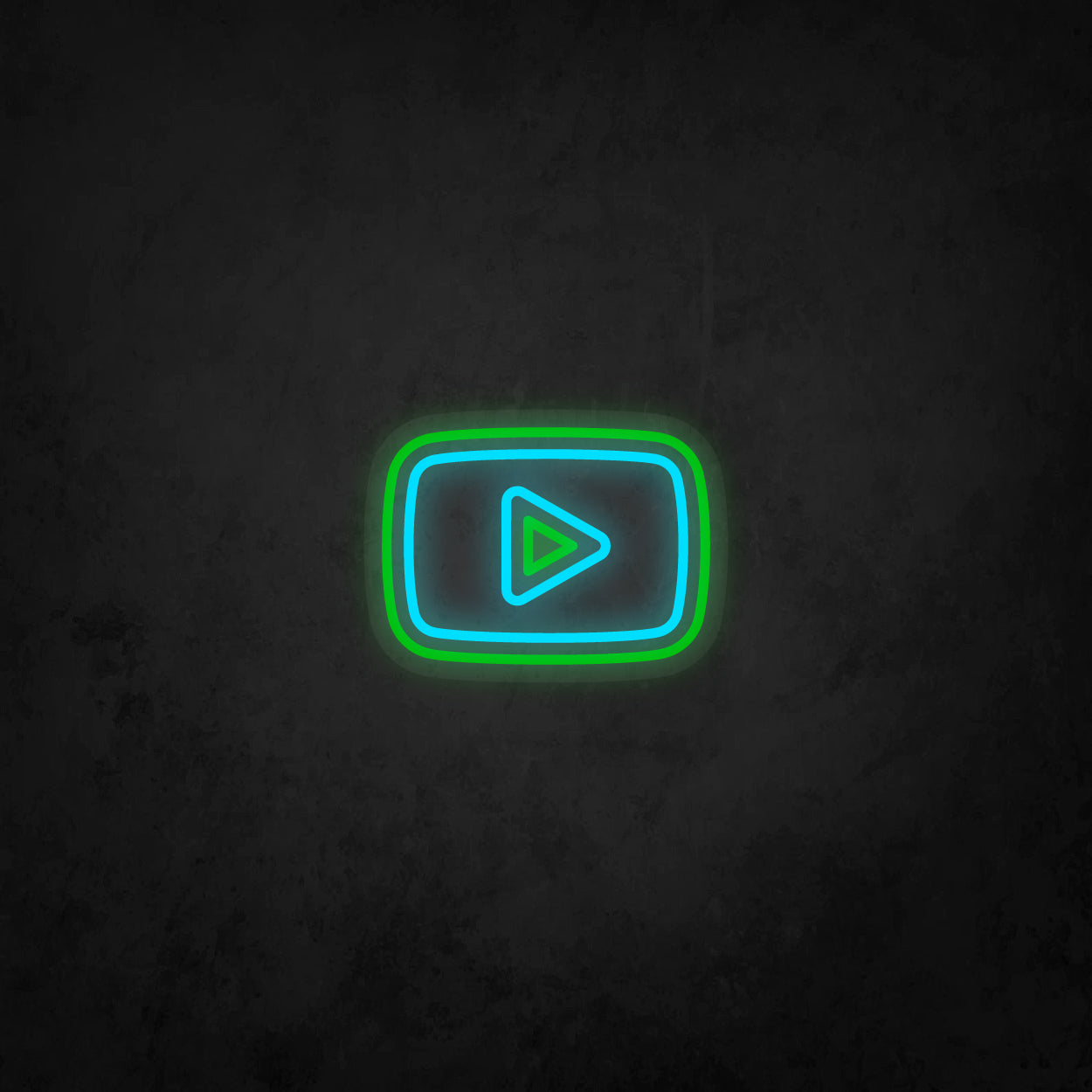 LED Neon Sign - Youtube Play Button 2 Lines Logo
