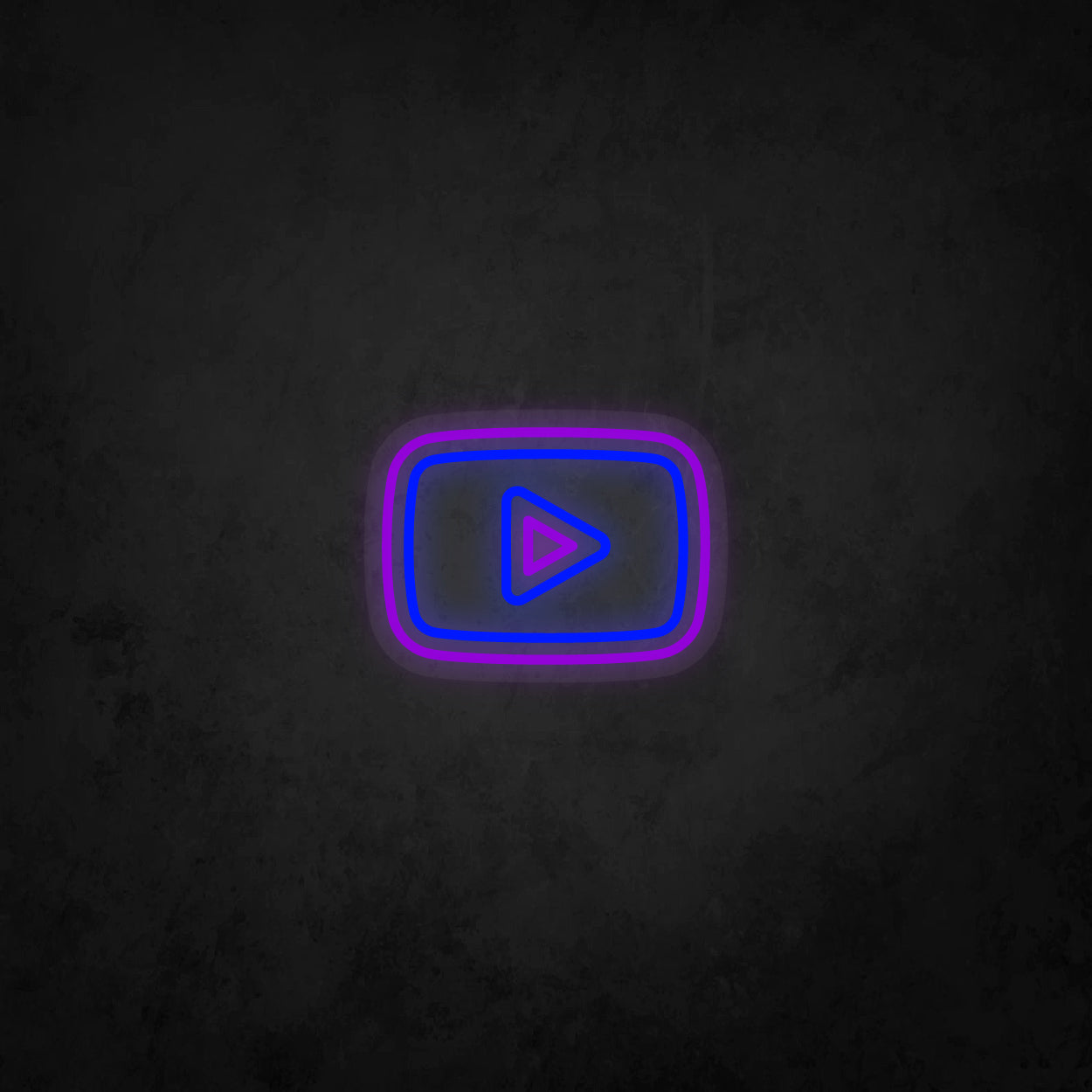 LED Neon Sign - Youtube Play Button 2 Lines Logo