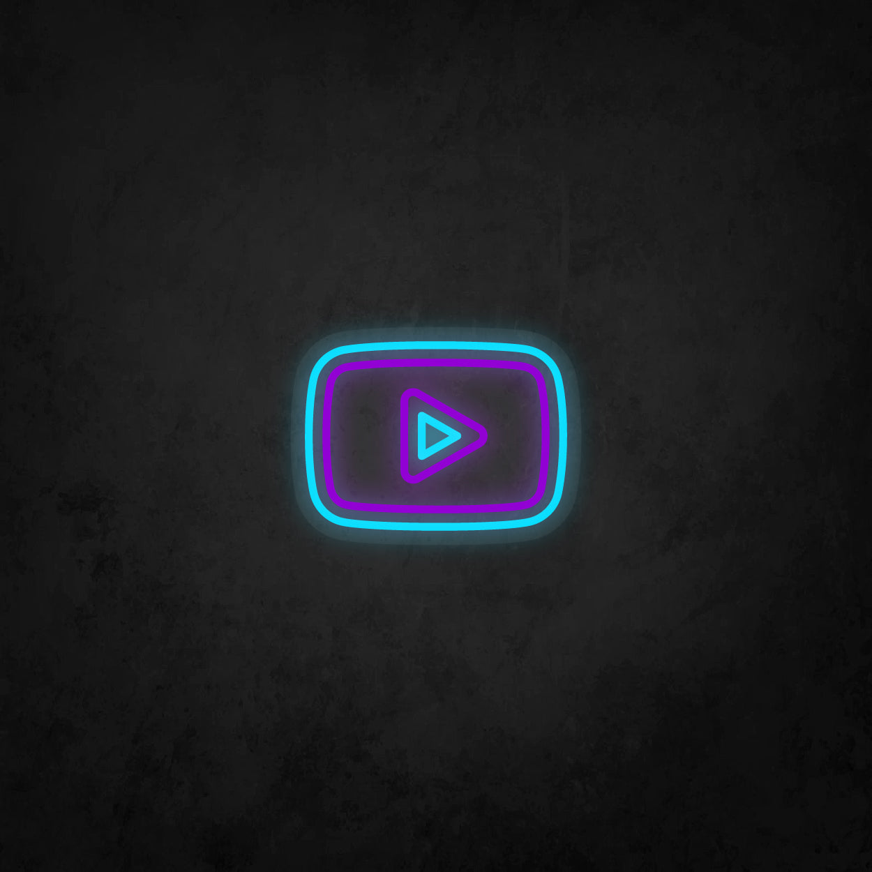 LED Neon Sign - Youtube Play Button 2 Lines Logo