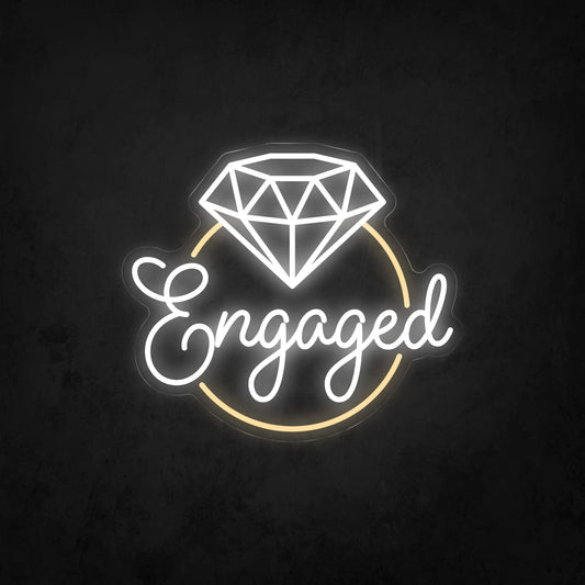 LED Neon Sign - Diamond Ring & Engaged