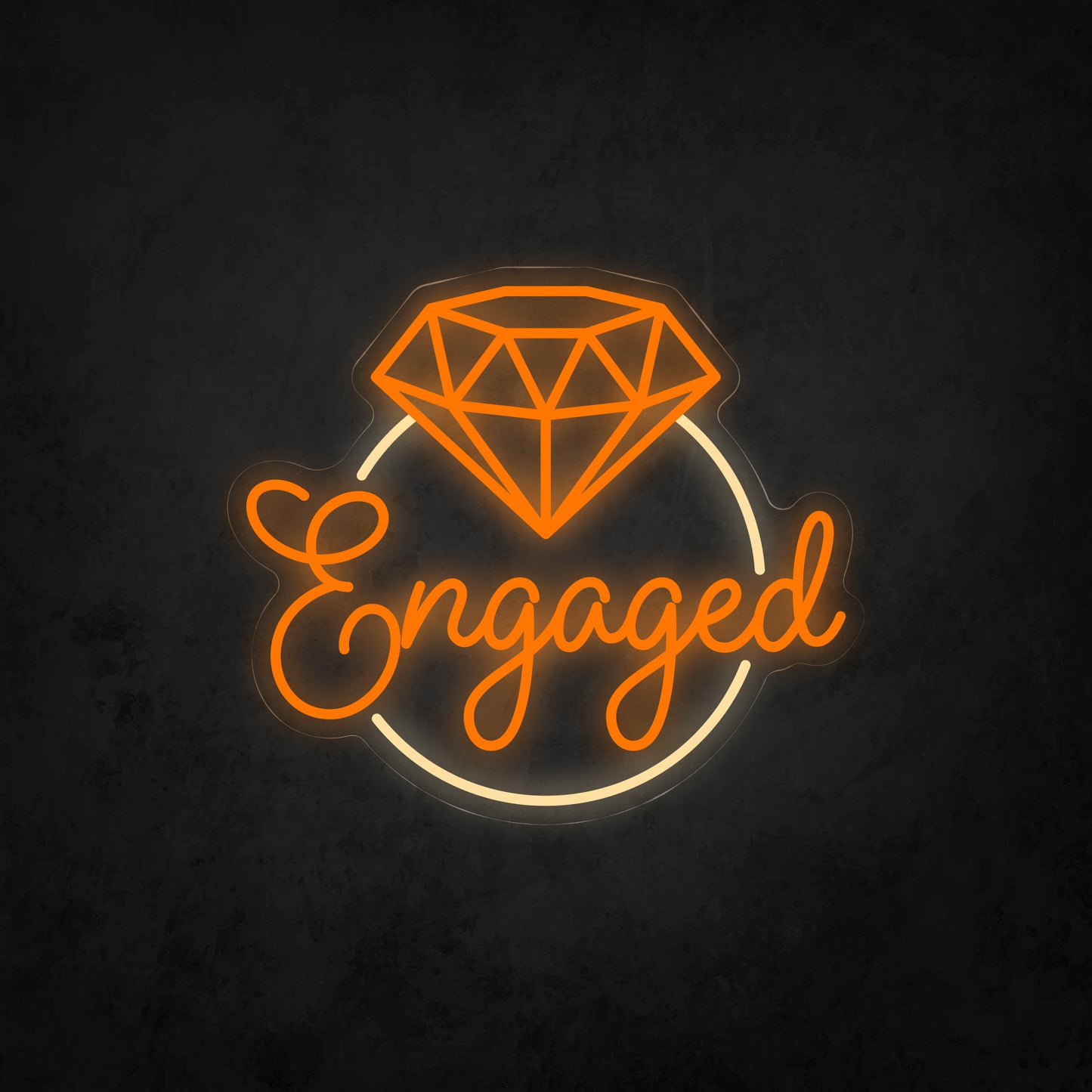 LED Neon Sign - Diamond Ring & Engaged
