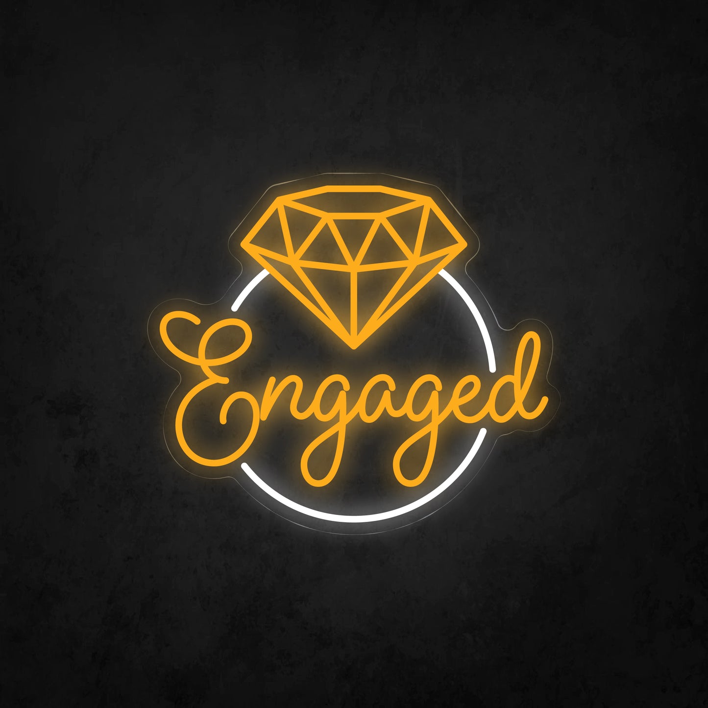 LED Neon Sign - Diamond Ring & Engaged