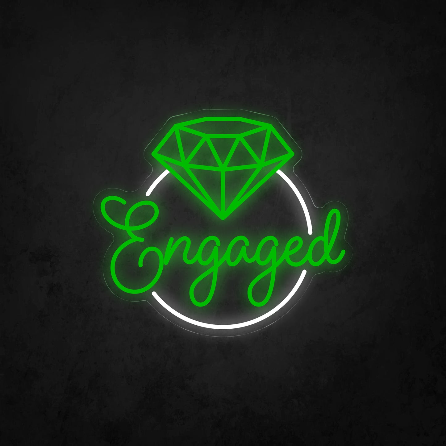 LED Neon Sign - Diamond Ring & Engaged