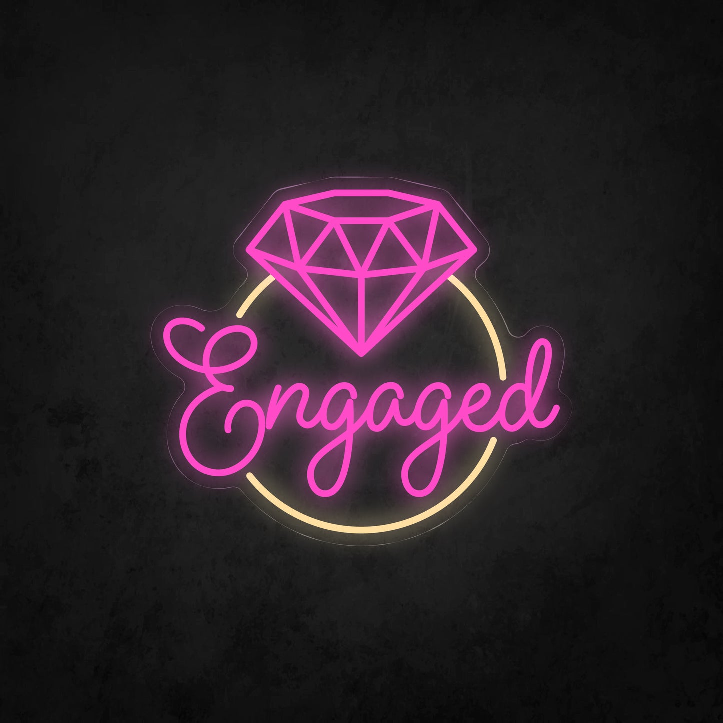 LED Neon Sign - Diamond Ring & Engaged