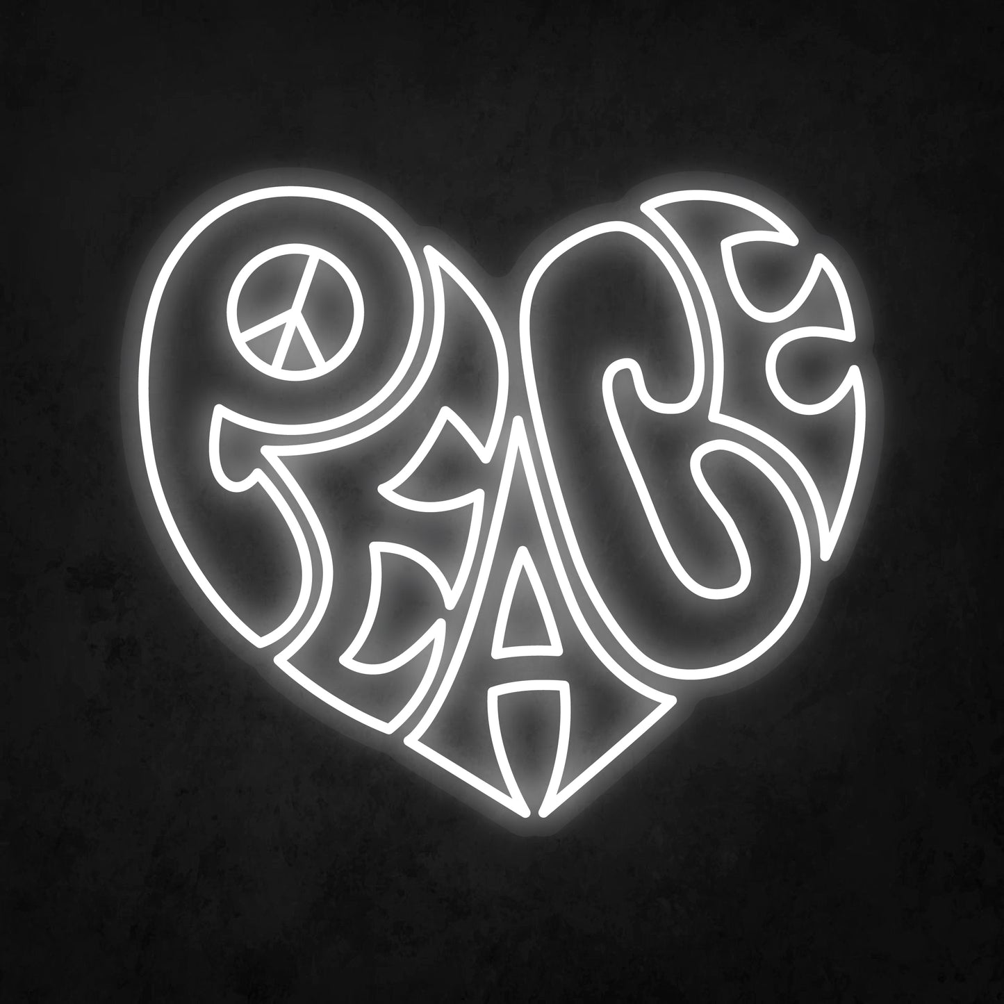 LED Neon Sign - Heart Shaped Peace