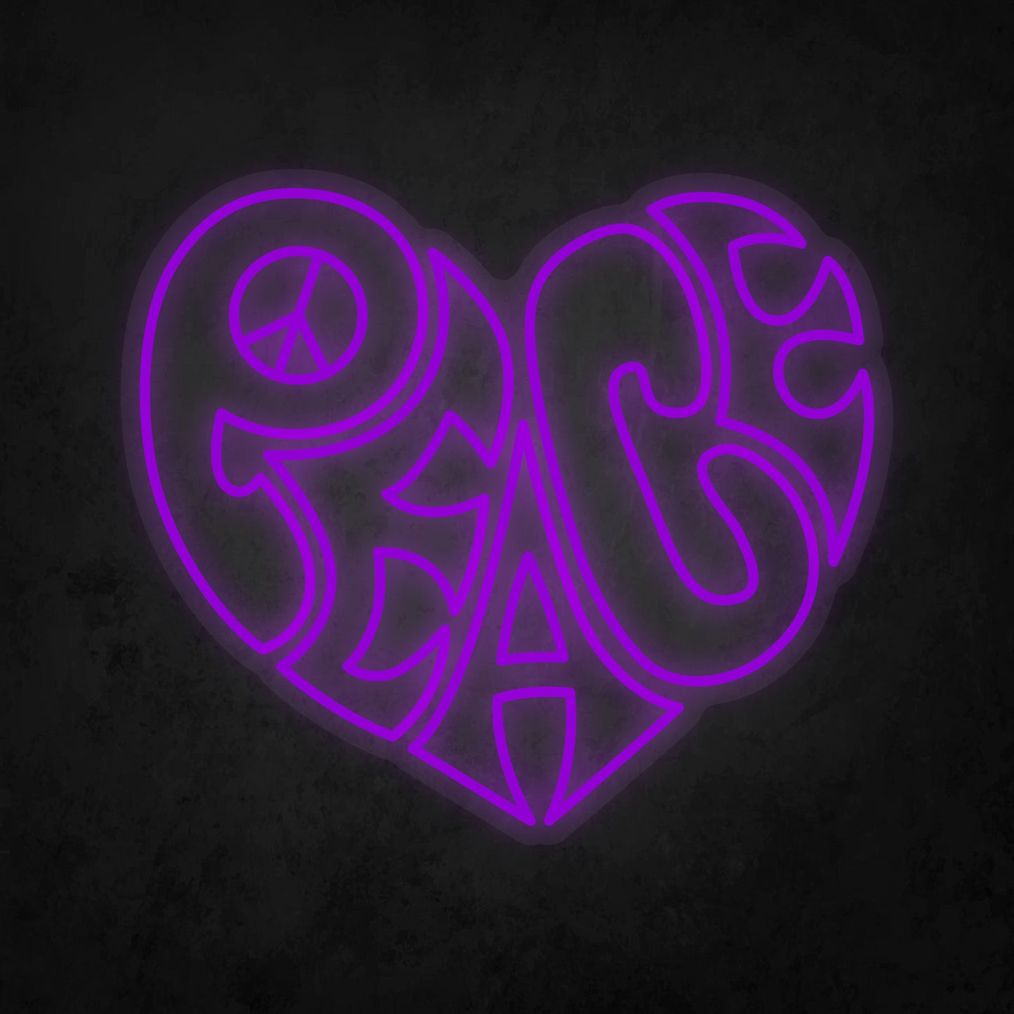 LED Neon Sign - Heart Shaped Peace
