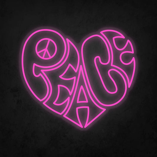 LED Neon Sign - Heart Shaped Peace
