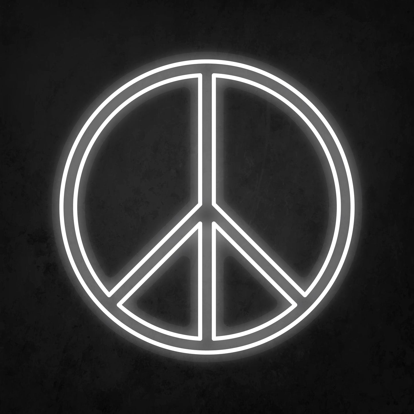 LED Neon Sign - Peace Logo Double Line