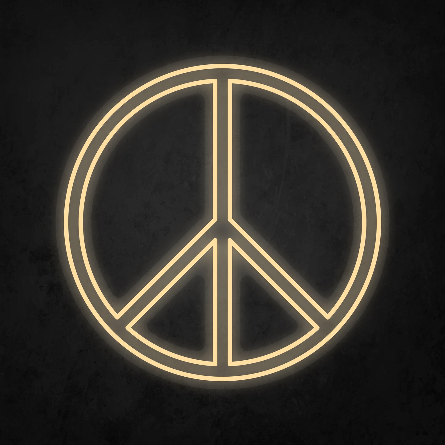 LED Neon Sign - Peace Logo Double Line