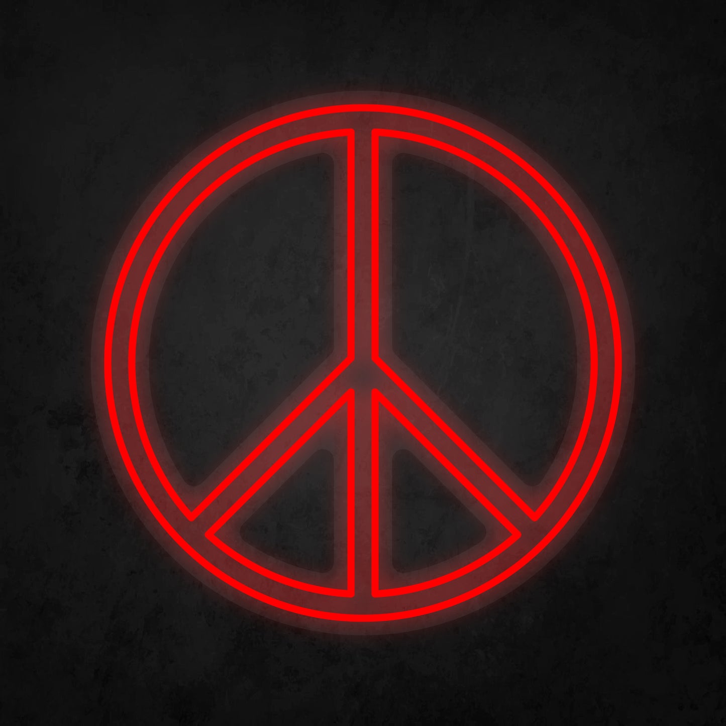 LED Neon Sign - Peace Logo Double Line