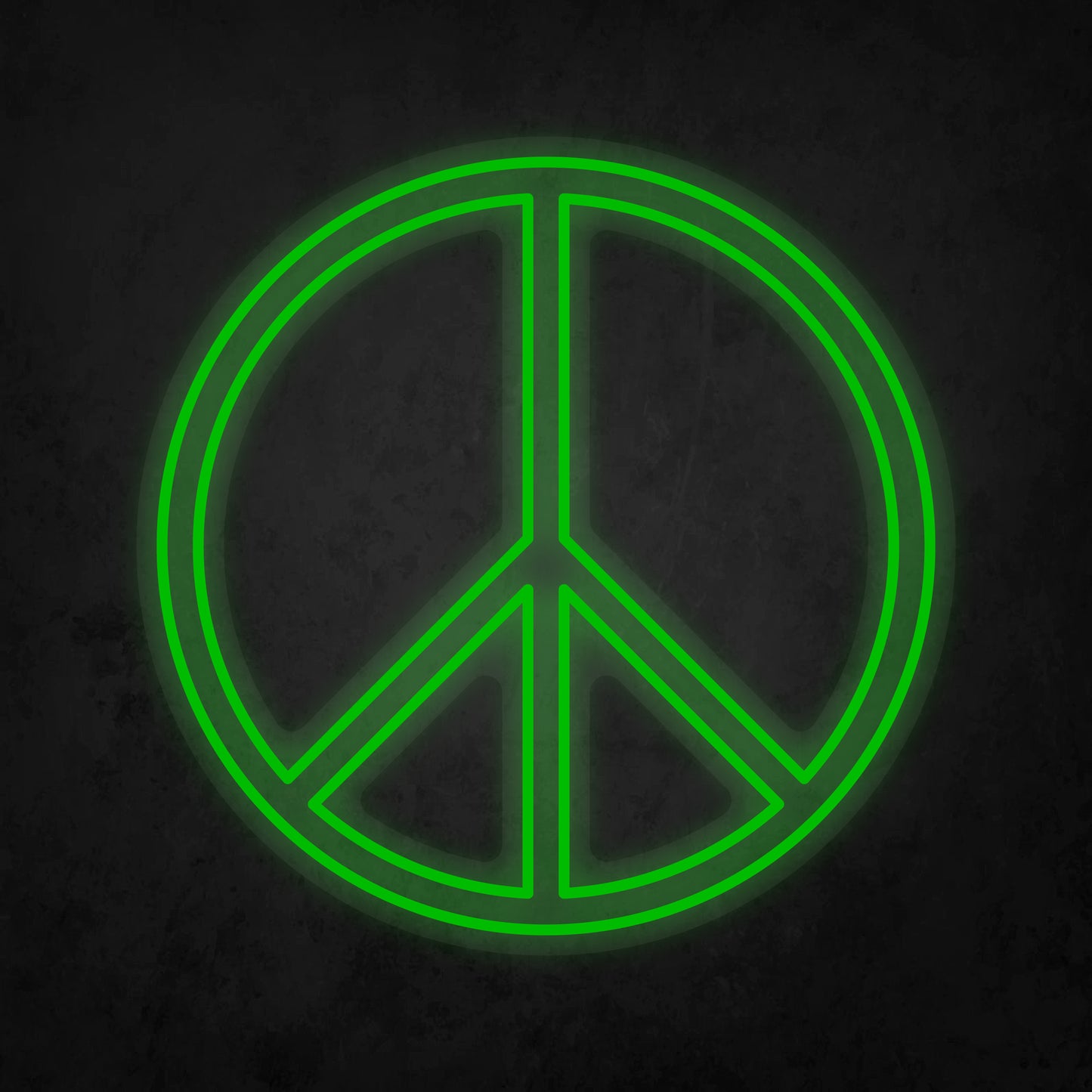 LED Neon Sign - Peace Logo Double Line