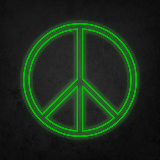 LED Neon Sign - Peace Logo Double Line