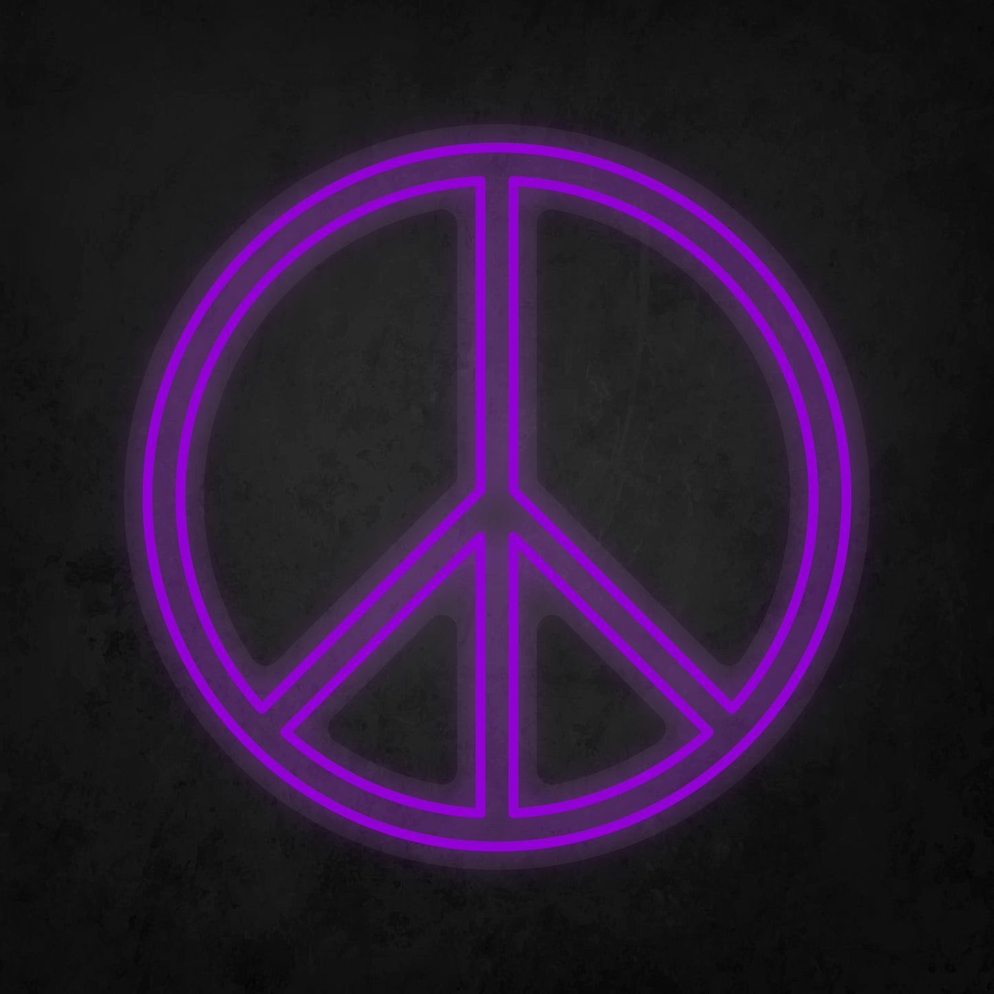 LED Neon Sign - Peace Logo Double Line