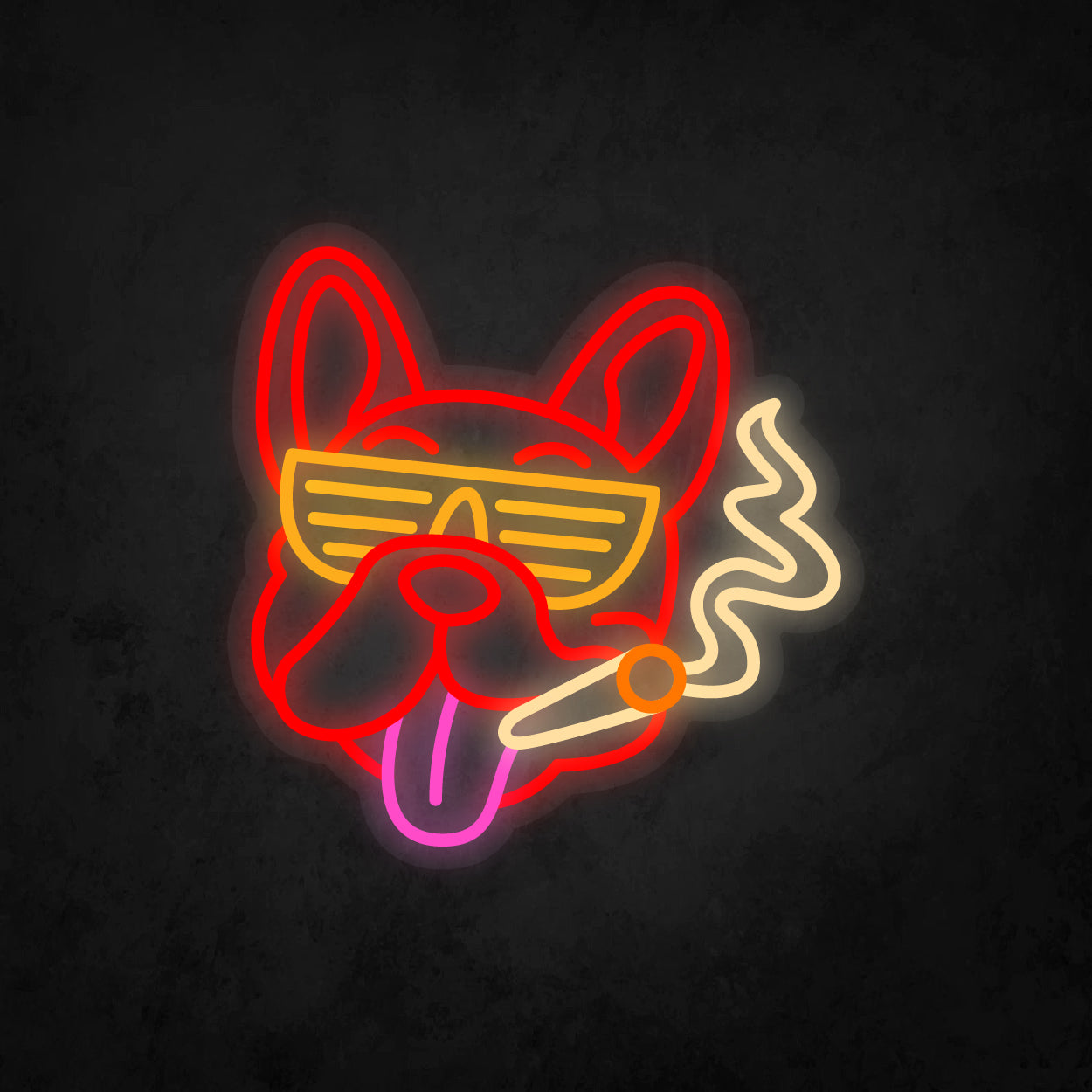 LED Neon Sign - Smoking Dog