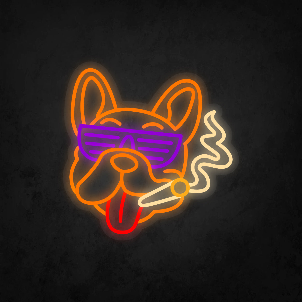 LED Neon Sign - Smoking Dog