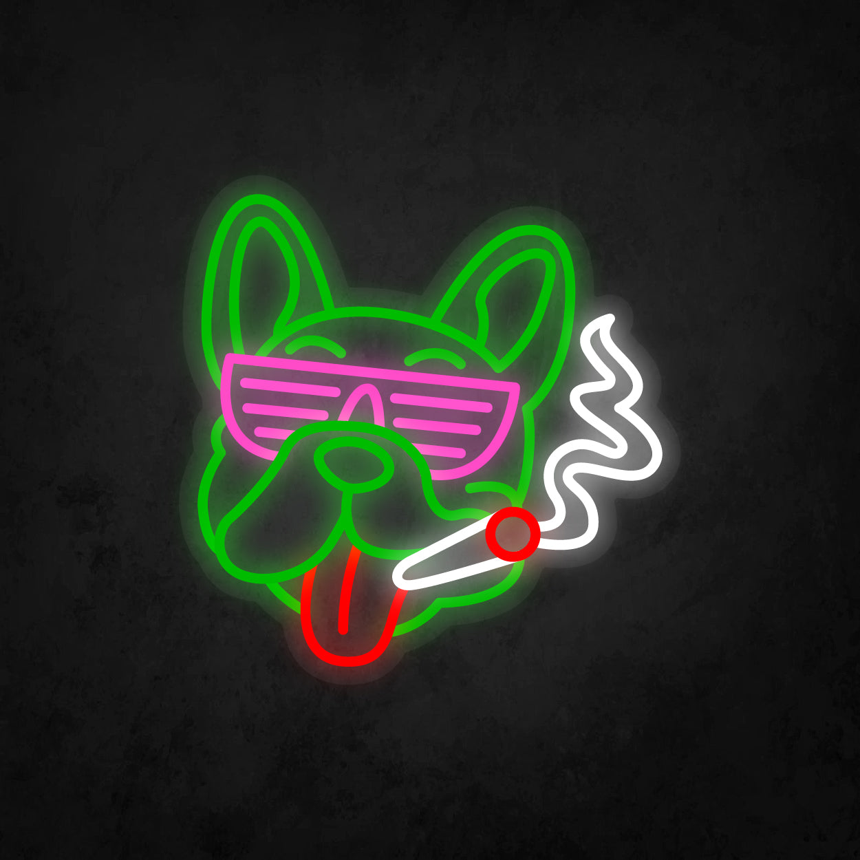 LED Neon Sign - Smoking Dog