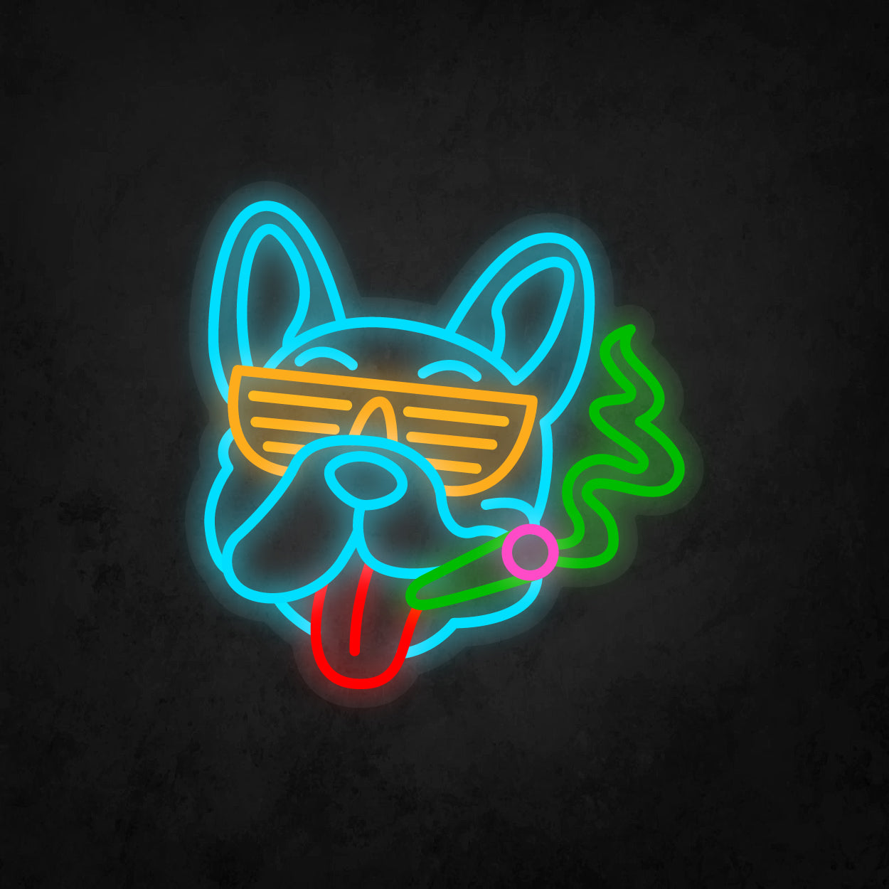 LED Neon Sign - Smoking Dog