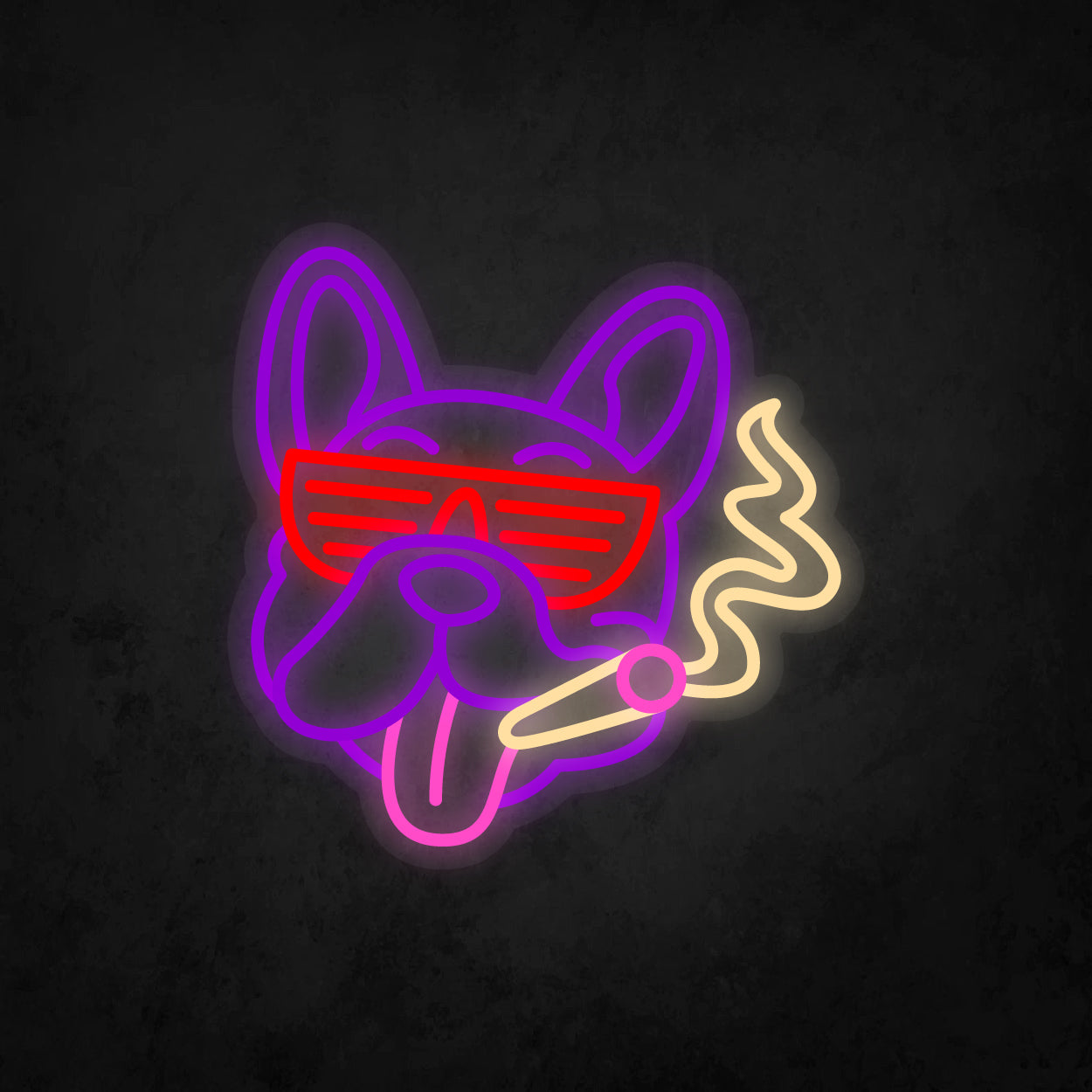 LED Neon Sign - Smoking Dog