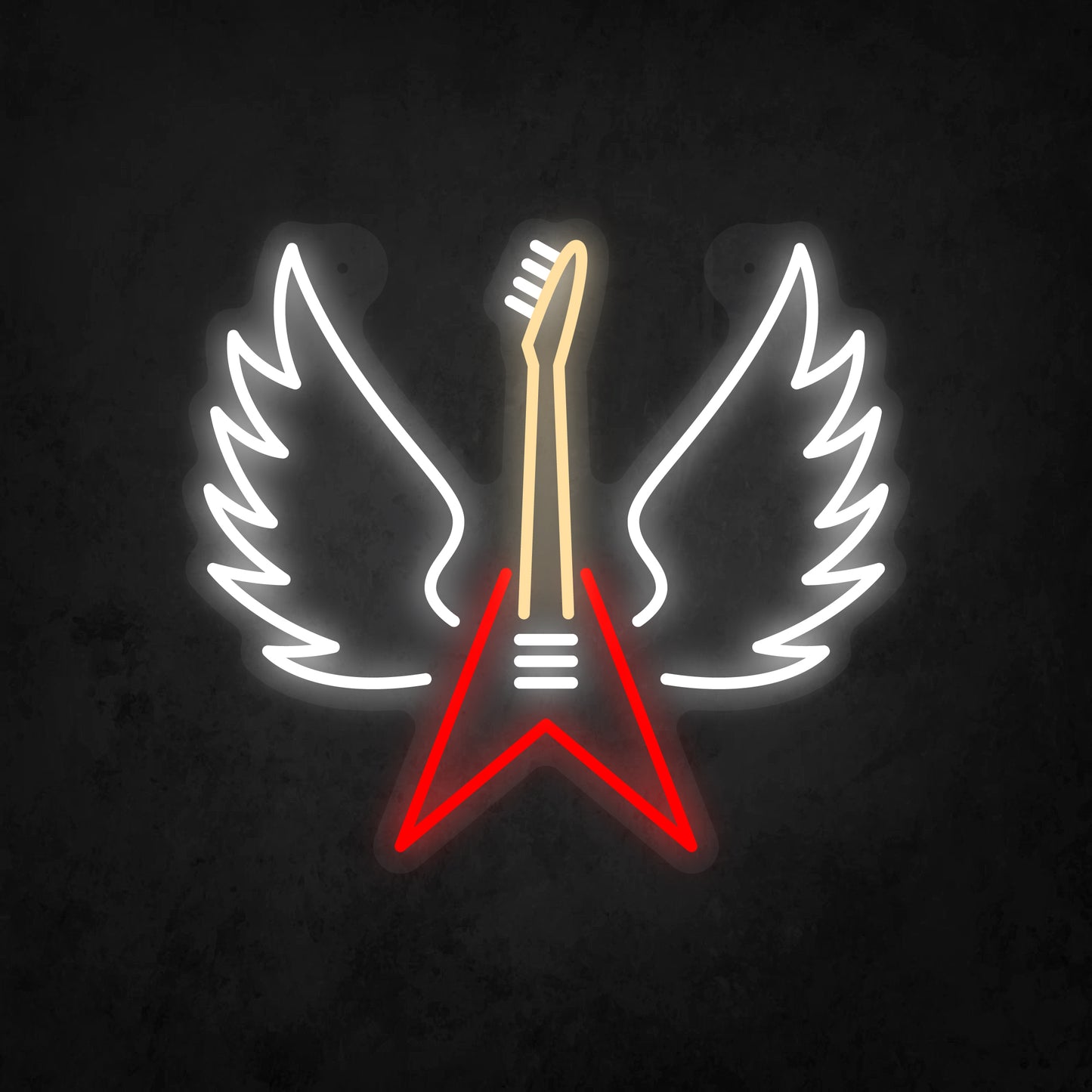 LED Neon Sign - Winged Guitar Sign for Window