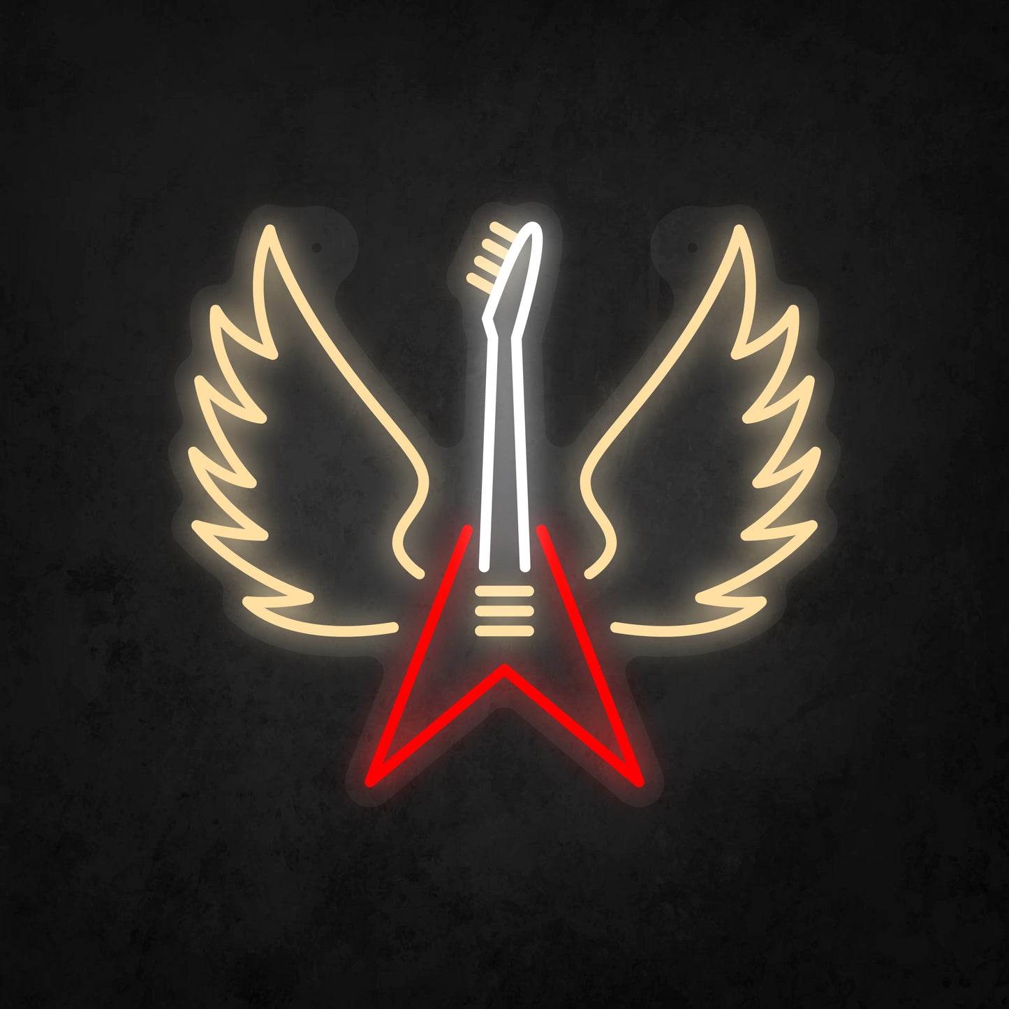 LED Neon Sign - Winged Guitar Sign for Window
