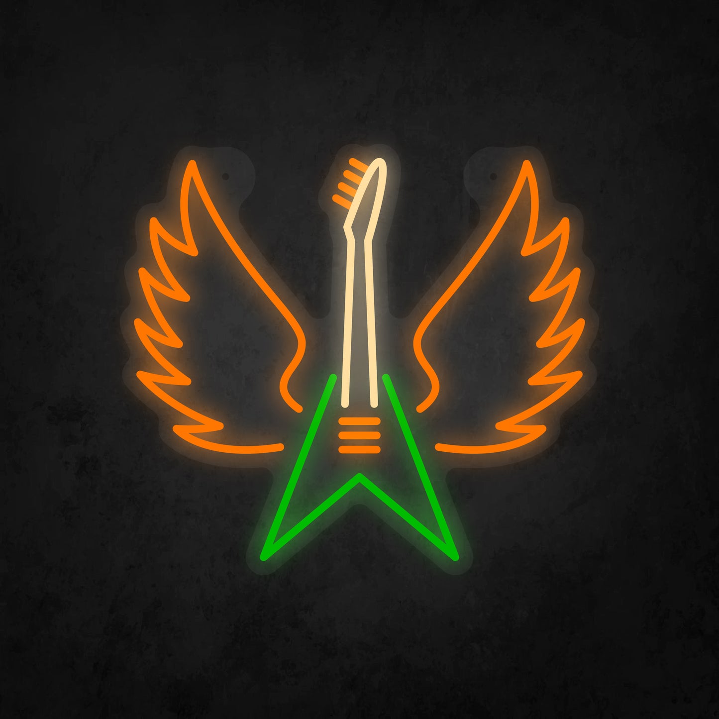 LED Neon Sign - Winged Guitar Sign for Window