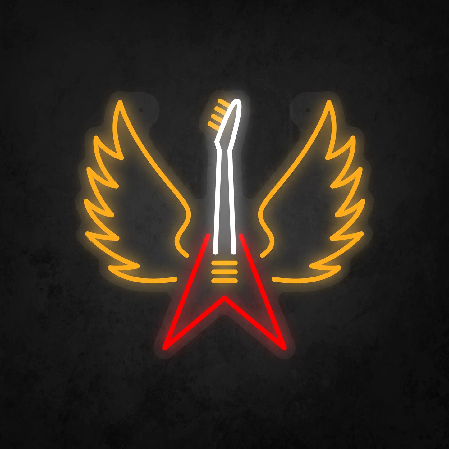 LED Neon Sign - Winged Guitar Sign for Window