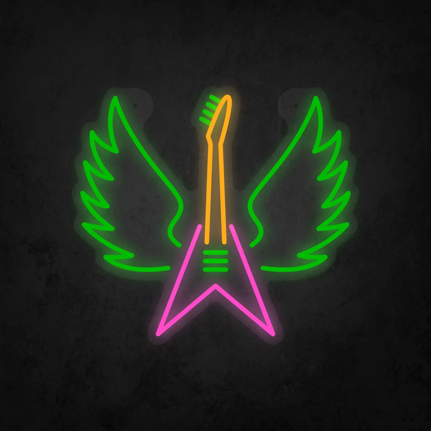 LED Neon Sign - Winged Guitar Sign for Window