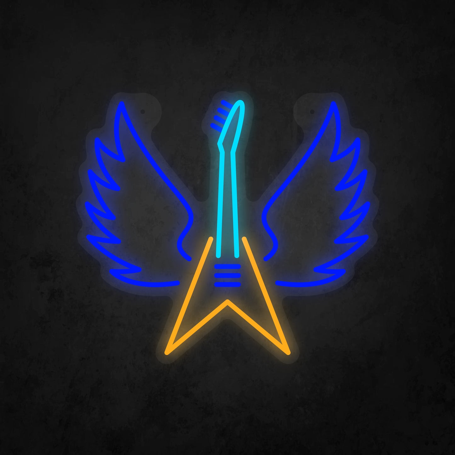 LED Neon Sign - Winged Guitar Sign for Window