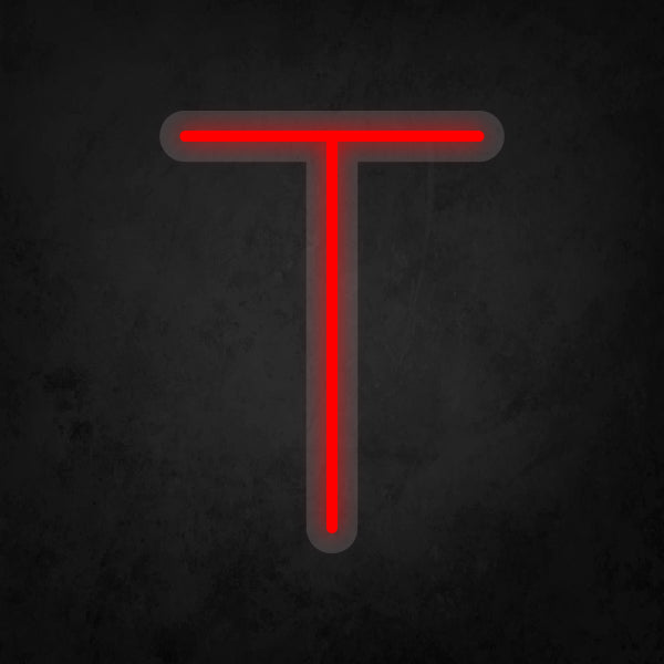 LED Neon Sign - Alphabet - T Small