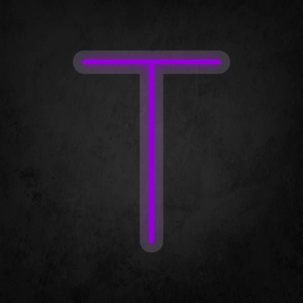 LED Neon Sign - Alphabet - T Small