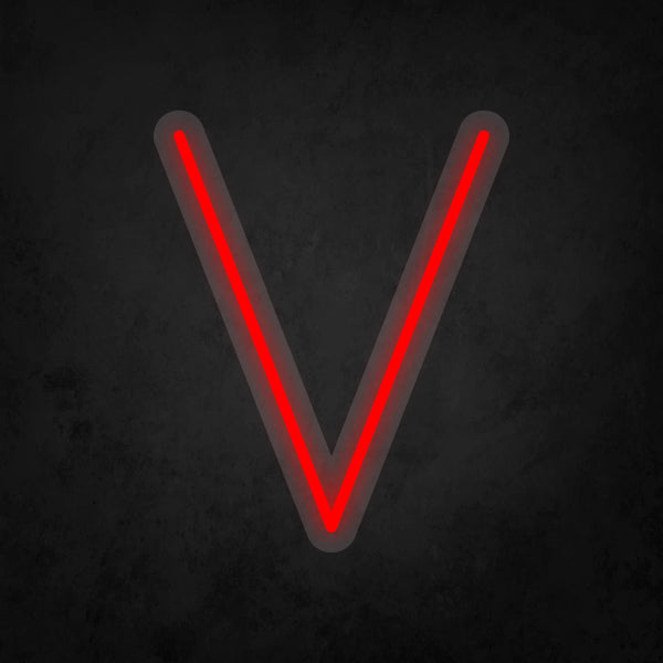 LED Neon Sign - Alphabet - V Small