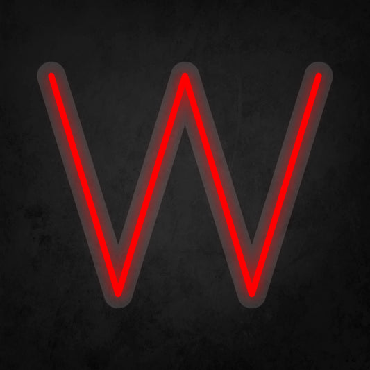 LED Neon Sign - Alphabet - W Small