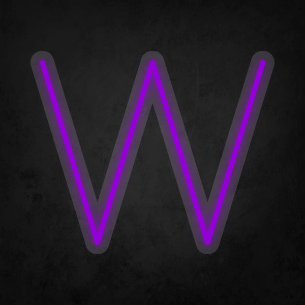 LED Neon Sign - Alphabet - W Small