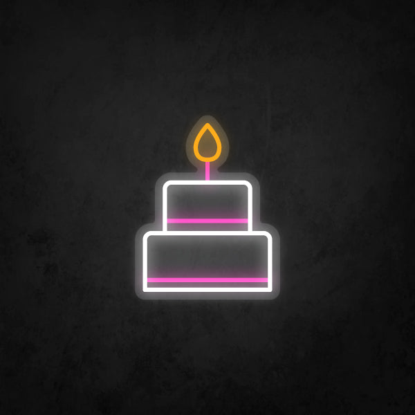 LED Neon Sign - Birthday Cake Small